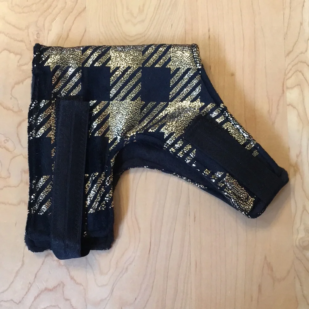 Handmade Fleece Dog Jacket Metallic Plaid